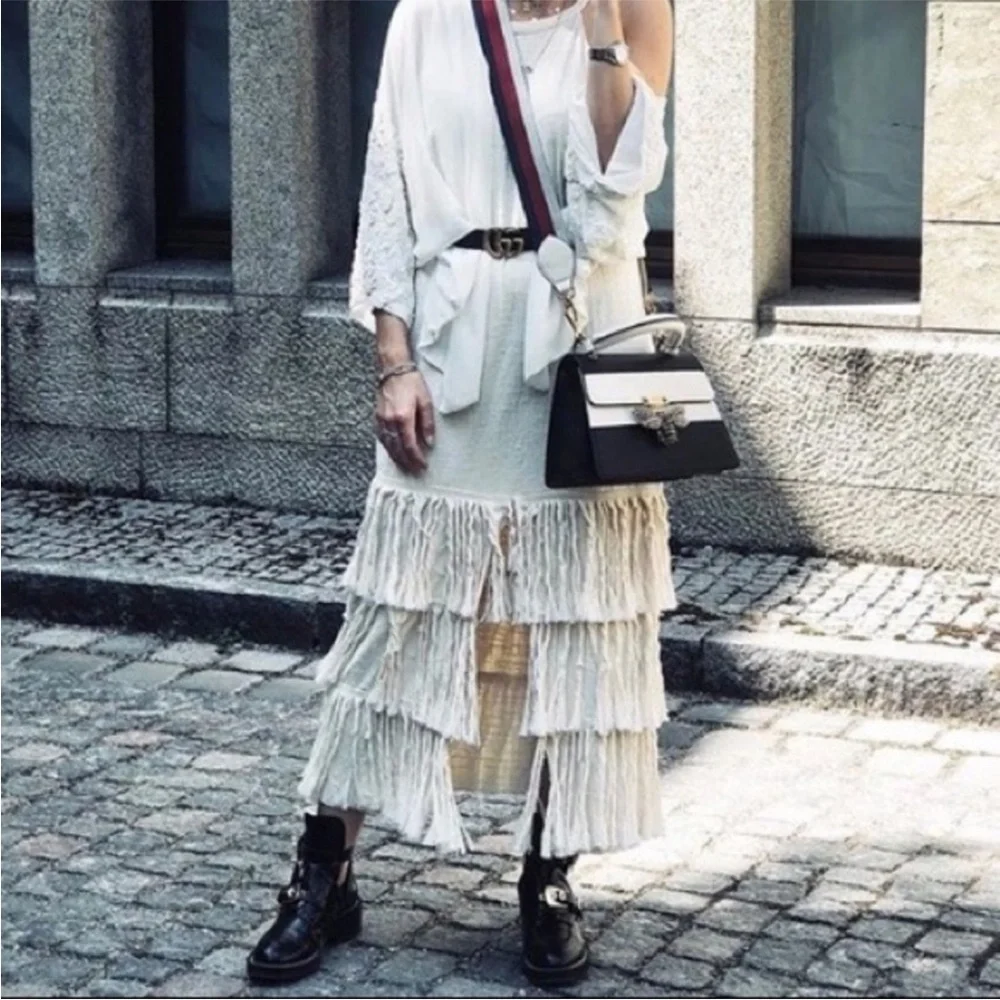 BNWT ZARA cream fringe dress - Picture 4 of 13